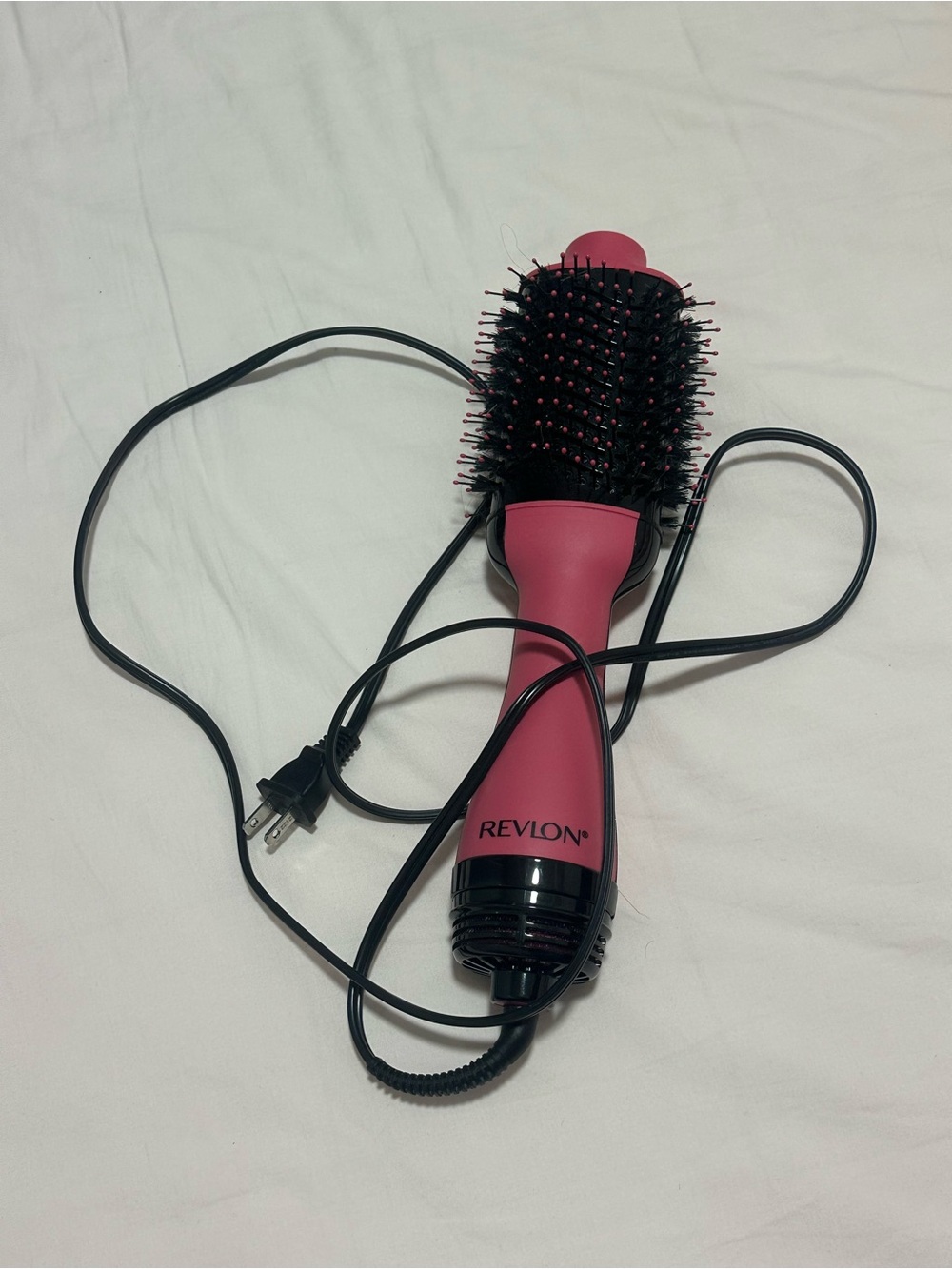 Revlon Pink Hot Air Brush Styler with Black Bristles